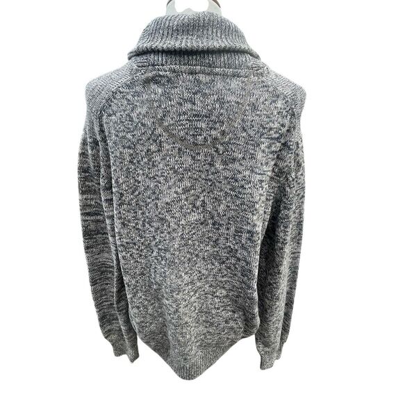 Weatherproof Vintage Chunky Knit Shawl Collar Pullover Sweater Gray Marled Men’s - Picture 10 of 13